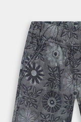 Girls Denim  Large Flower Jacquard   Trouser