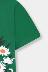 Girls Green Flower Tee
