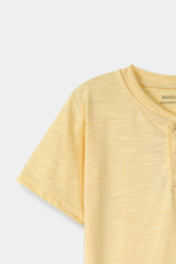 Boys Yellow Dino Button Down Tee