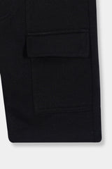 Boys Black Six Pocket Cargo Shorts(Knee Length)