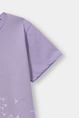 Girls Voilet Flower Tee