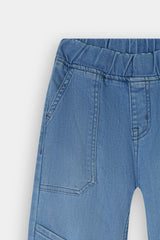 Girls  Light Blue Wide Leg 6 Pocket Double Carpenter Style
