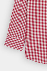 Kids Red-White Check Casual Shirt