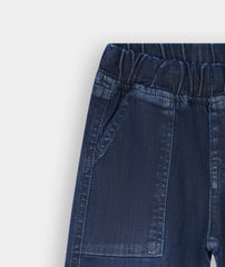 Girls  Dark Blue Wide Leg 6 Pocket Carpenter Style With Bottom Loop