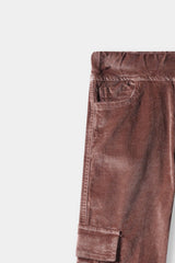 Girls Wide Leg Golden Brown Velvet Six Pocket Trouser