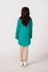 Teal Green Khaddar Embroidered Top | Girls Winter Ethnic Wear
