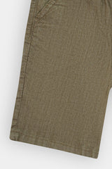 Boys Denim Light Brown Cross Pocket  Long Shorts(3 Quarter)
