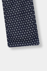 Girls Denim Blue Small Flower Jacquard   Trouser