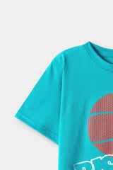 Boys Light Blue HD Basket Ball Tee