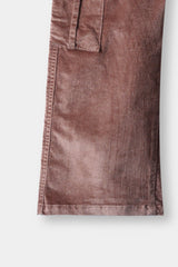 Girls Wide Leg Golden Brown Velvet Six Pocket Trouser