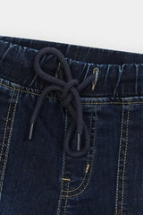 Boys Dark Blue  Denim  Shorts Carpenter Pocket (Knee Length)