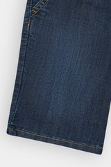 Boys Denim Dark Blue Cross Pocket  Long Shorts(3 Quarter)