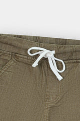 Boys Denim Light Brown Cross Pocket  Long Shorts(3 Quarter)