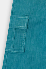 Girls Green  Wide Leg  Six Pocket Trousers