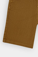 Boys Denim Brown Cross Pocket  Long Shorts(3 Quarter)