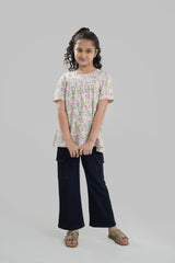 Girls White Swan Top