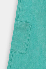 Girls Parrot Green  Wide Leg  Six Pocket Trousers