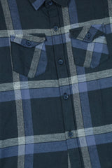 Kids Black Blue  Flannel Casual Shirt