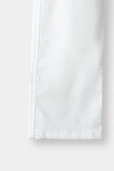 Girls Wide Leg White Velvet Trouser