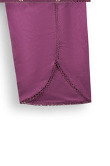 Girls Purple Cambric Cotton Winter Suit with Gold Tilla Embroidery & Tulip Trouser