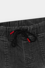 Boys Dark Grey  Denim  Shorts Carpenter Pocket (Knee Length)