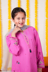 Girls Embroidered Cambric Cotton Suit | 3-Piece Eastern Wear with Dupatta | Winter Collection