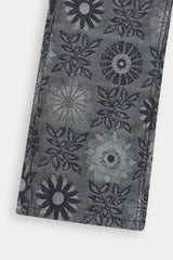 Girls Denim  Large Flower Jacquard   Trouser