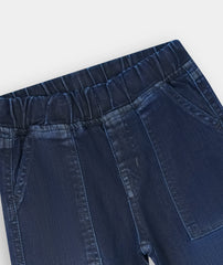 Girls  Dark Blue Wide Leg 6 Pocket Carpenter Style With Bottom Loop