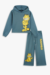 Garfield Fleece Tracksuit – Short Body Hoodie & Wide Leg Trouser