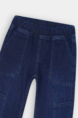 Girls  Dark Blue Wide Leg 6 Pocket Double Carpenter Style