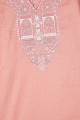 Girls Eastern Wear Cotton golden tilla work shirt with Farshi Trouser