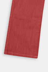 Girls Red  Wide Leg  Six Pocket Trousers