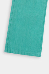 Girls Parrot Green  Wide Leg  Six Pocket Trousers