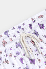 Girls White Butterfly Night Suit