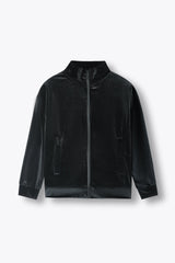 Kids Velvet Tracksuit – Jet Black