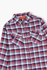 Kids Red Blue White  Flannel Casual Shirt
