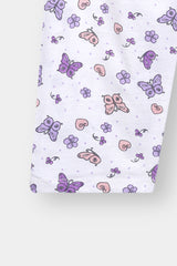 Girls White Butterfly Night Suit