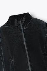 Kids Velvet Tracksuit – Jet Black