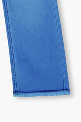 Girls  Blue Wide Leg Open Bottom Trouser