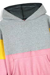 Girls Pink Multi Color Hoodie & Jogger Set-100% Cotton Fleece