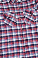 Kids Red Blue White  Flannel Casual Shirt