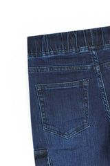 Girls Dark Blue Wide Leg Eight Pocket Trouser