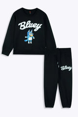 Kids “Bluey” Fleece Tracksuit – Black