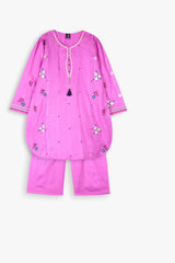 Girls Embroidered Cambric Cotton Suit | 3-Piece Eastern Wear with Dupatta | Winter Collection