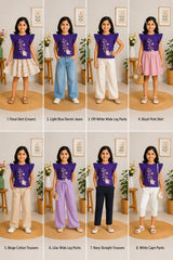 Girls Purple Flare Flower Tee