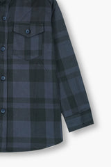 Kids Gray Blue  Flannel Casual Shirt