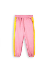 Girls Pink Multi Color Hoodie & Jogger Set-100% Cotton Fleece