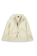 Cream Long Fur Coat | Winter Warmth