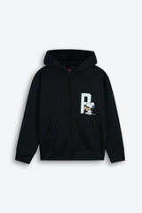 Snoopy Kids Zip-Up Hoodie – Black | 100% Cotton Fleece