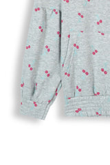 Kids Cherry Print Hoodie & Jogger Set – 100% Cotton Fleece